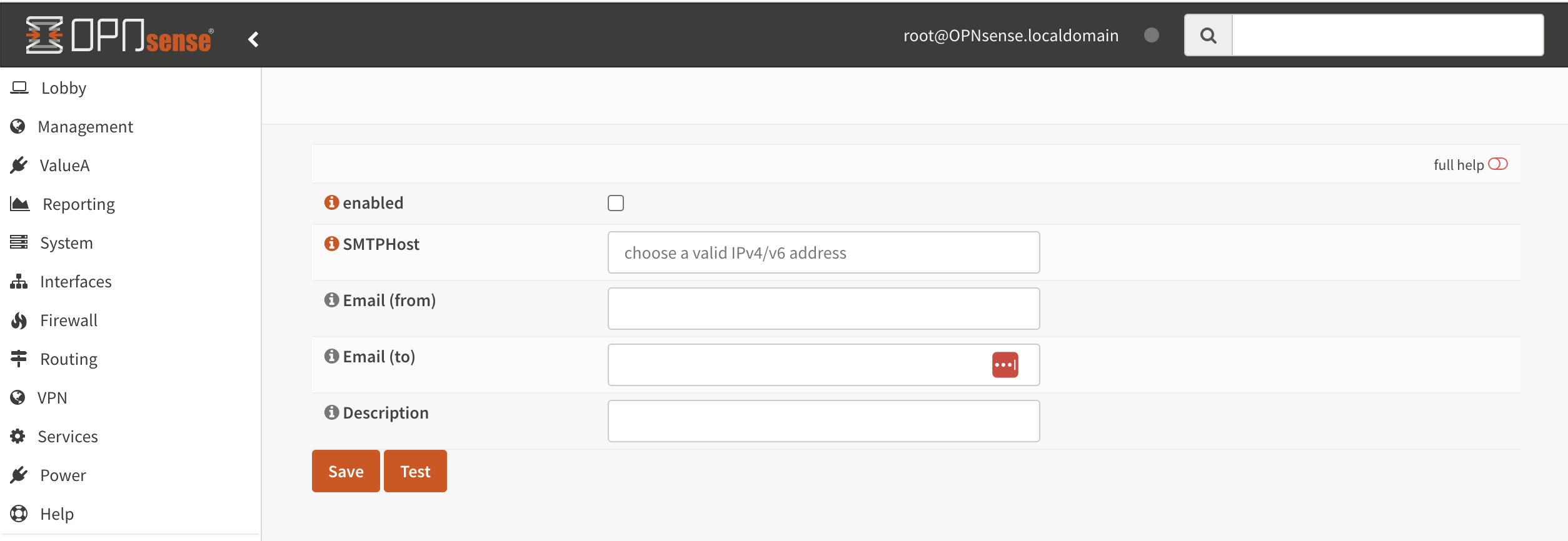 Template with fields without content