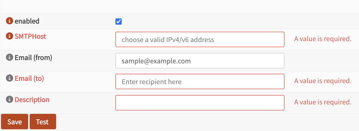 Form with validation errors